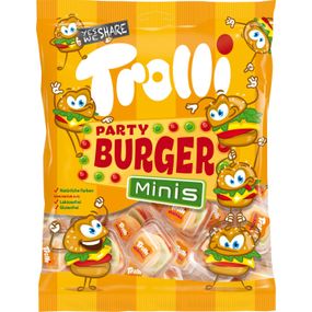 Конфеты желейные жевательные Trolli Mini Burger (мини бургеры), 17 шт., 170 г, Германия