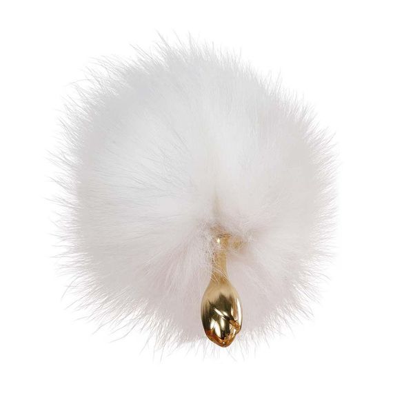 Металлическая анальная пробка Лисий хвост LOCKINK SEVANDA White Fox-Tail Anal Rose-shape Plug sexstyle | Зображення 6