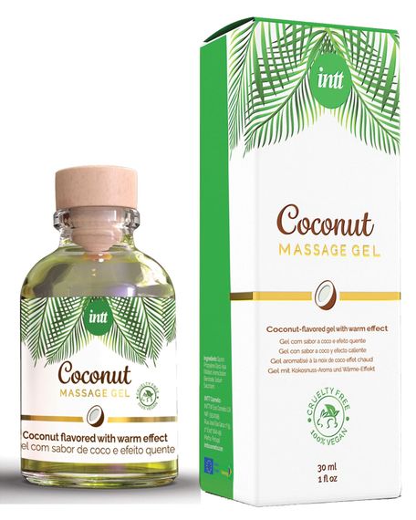 Массажный гель для интимных зон Intt (30 мл) разогревающий, Coconut Vegan