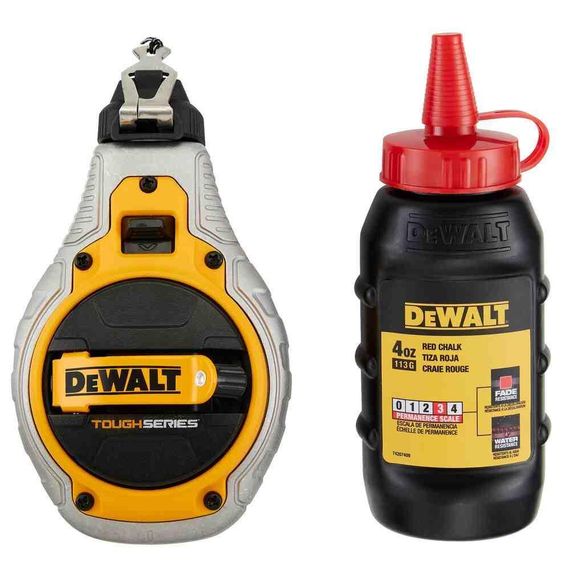 Шнур розмічальний довжиною 30 м у комплекті з крейдовим порошком DeWALT DWHT48335RC-0
