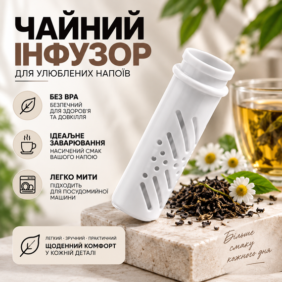 Термокухоль 650 мл із соломинкою та чайним інфузором, чорний, без BPA — JUST TO BE DIFFERENT | Зображення 3