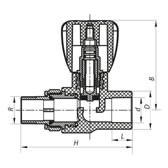 Вентиль радіаторний прямий PPR 20x1/2 (Koer K0165.PRO) (KP0213) | Зображення 1