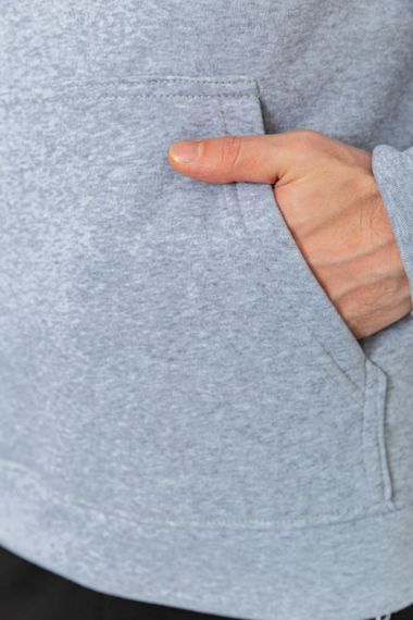 Худі чоловічий на флісі з капюшоном, колір світло-сірий, 214R022 | Зображення 4