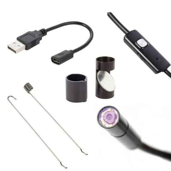 Камера ендоскоп з кабелем на 2 метри 7 мм USB / micro USB NP-904 з підсвічуванням | Зображення 9