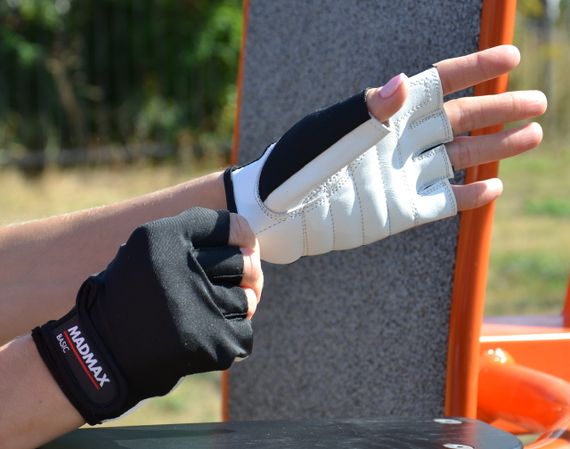Рукавички для фітнесу MadMax MFG-250 Basic White M | Зображення 7