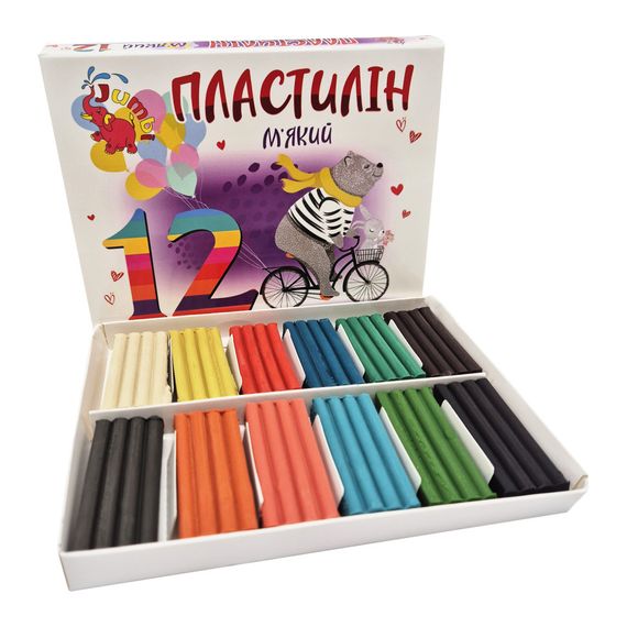 Дитячий м'який пластилін КТ 230604, 12 кольорів | Зображення 1