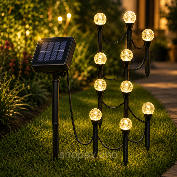 Садовий світильник garden light з сонячною панеллю / Кулясті ліхтарі для саду з бульбашками Solar / Світлодіодна LED-гірлянда для | Зображення 1