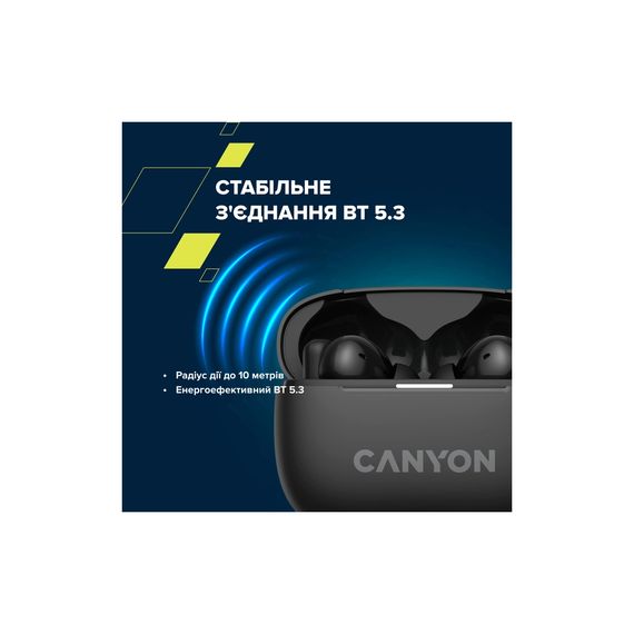 Навушники Canyon TWS-10 OnGo ANC ENC Graphite (CNS-TWS10B) | Зображення 7