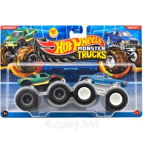Подарочный набор 2 монстр-трака Хот Вилс Змея и Бигфут Оригинал Hot Wheels Monster Trucks Snakebite vs Bigfoot