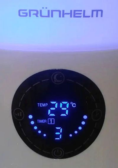 Ультразвуковой увлажнитель воздуха Grunhelm GHF-20LED прибор для увлажнения в квартиру офис LED дисплей 25 Вт | Зображення 4