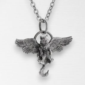 Кулон подвеска с цепочкой в виде кота с крыльями из нержавеющей стали: изящный подарок для любимой 2.5 см