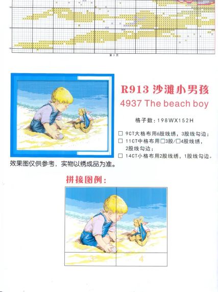 Набір для вишивання за нанесеною на канву схемою "The beach boy ". AIDA 14CT printed , 44*35 см | Зображення 2