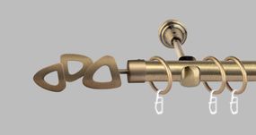 Карниз для штор однорядный металлический 19 мм, Лилет (комплект) Антик 240 см.