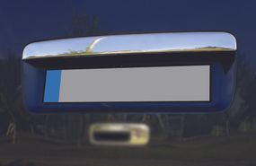 Накладка над номером (1 дверн, нерж) Carmos - Турецька сталь (без напису) для Volkswagen Caddy 2004-2010 рр