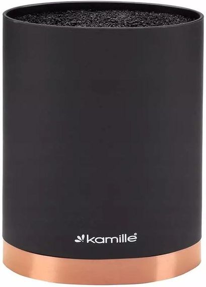 Підставка Kamille Black&Rose, колода для ножів 16х7х22см з поліпропіленовим наповнювачем