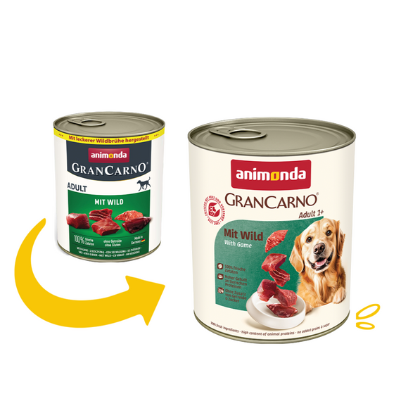 Корм вологий Animonda GranCarno Adult with Game для дорослих собак з дичиною консервований 800 г | Зображення 1