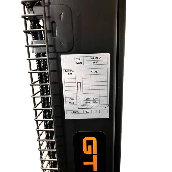 Штабелер акумуляторний GTM PSE15L-C 2600 (1500 кг, 2.6 м, 1150 мм, 24 В / 60 А·год) | Зображення 3