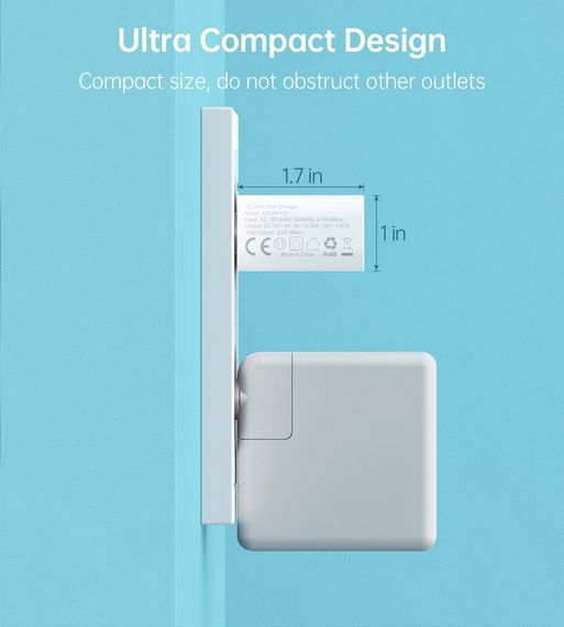 Мережевий зарядний пристрій Choetech Q5004-EU-WH, USB-С | Зображення 3