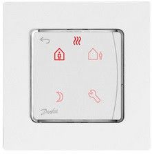 Терморегулятор Danfoss Icon Display, сенсорный, программируемый, опц.датчик темп.пола, 230V, 80 х 80мм, In-Wall, белый (088U1020)