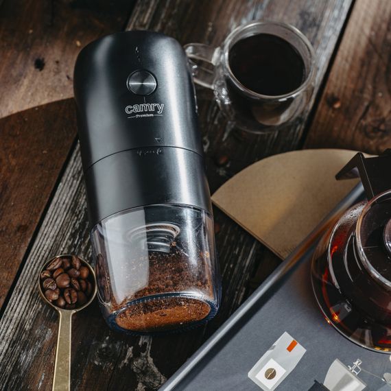 Кофемолка аккумуляторная Camry CR 4302 керамическая жернова USB-C для кофе | Зображення 8