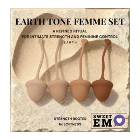 Набор вагинальных шариков Sweet Em, 4 шт с разным весом, коричневые, 2.8 х 14.5 см Sex Aura