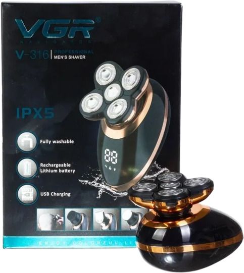 Багатофункціональна акумуляторна бритва 5 в 1 з LED-дисплеєм VGR V-316 (7898_623)