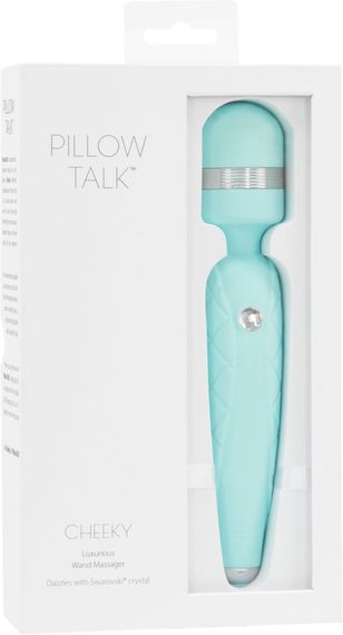 Роскошный вибромассажер PILLOW TALK - Cheeky Teal с кристаллом Swarovski, плавное повышение мощности | Зображення 5