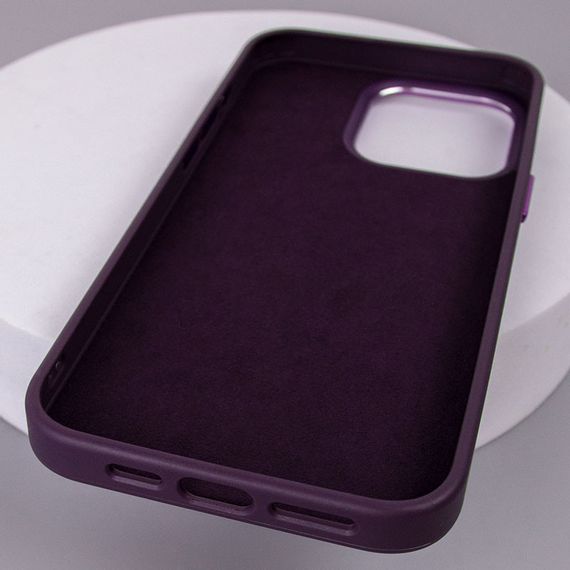 Кожаный чехол Bonbon Leather Metal Style with MagSafe для Apple iPhone 15 Plus (6.7") Фиолетовый / Dark Purple | Зображення 4