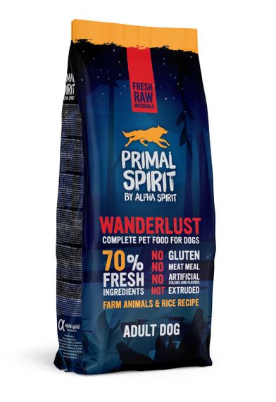 Сухой корм для собак с курицей и рыбой Primal Spirit 70% Wanderlust, 12 кг