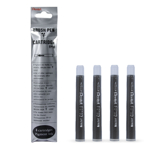 Комплект картриджей для Pentel Pocket Brush 4шт (FP-10), 466 | Зображення 1