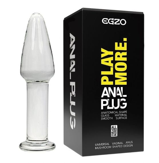 Анальна пробка EGZO EAP-B зі скла, прозора, 11,9 см, діаметр 3,2 см Sex Aura | Зображення 4