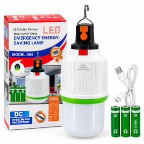Акумуляторна аварійна LED-лампа Model 004 з Type-C і 3 акумуляторами 20 Вт Білий