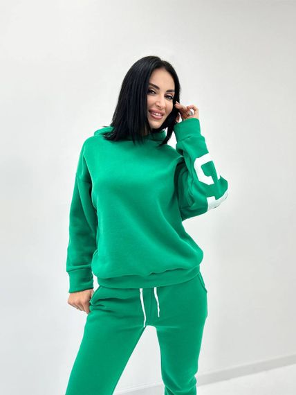 Женский модный спортивный костюм на флисе GF08566 цвет зеленый, размер 50/52 | Зображення 3