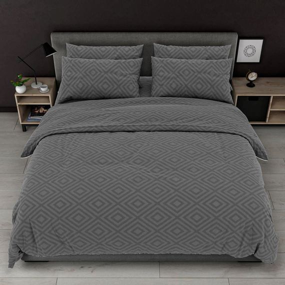 Постельное белье Love You Бязь Gold Ромб серый Евро