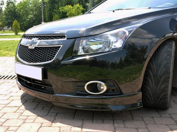 Накладка на передний бампер HB (Meliset, под покраску) для Chevrolet Cruze 2009-2015 гг.