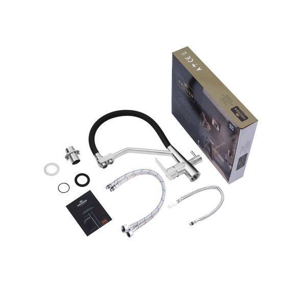 Змішувач для кухні з підключенням до фільтра Kroner KRP Edelstahl Klassisch - ESG03817BLK | Зображення 8