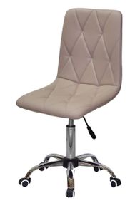 Стул с регулировкой высоты на хромированной крестовине с колесами Melvin (Fred) CH-Office Ø 570 мм экокожа мокко 704