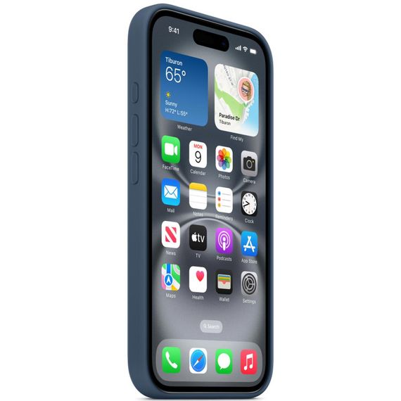 Чохол Silicone case (AAA) full with Magsafe and Animation для Apple iPhone 16 Pro Max (6.9") Denim | Зображення 3