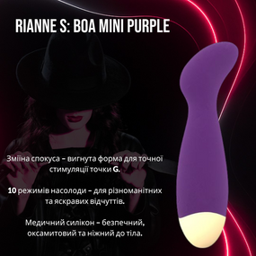 Вібратор для точки G Rianne S Boa Mini Purple — стильний жіночий масажер з 10 режимами вібрації, медичний силікон + подарункова ко