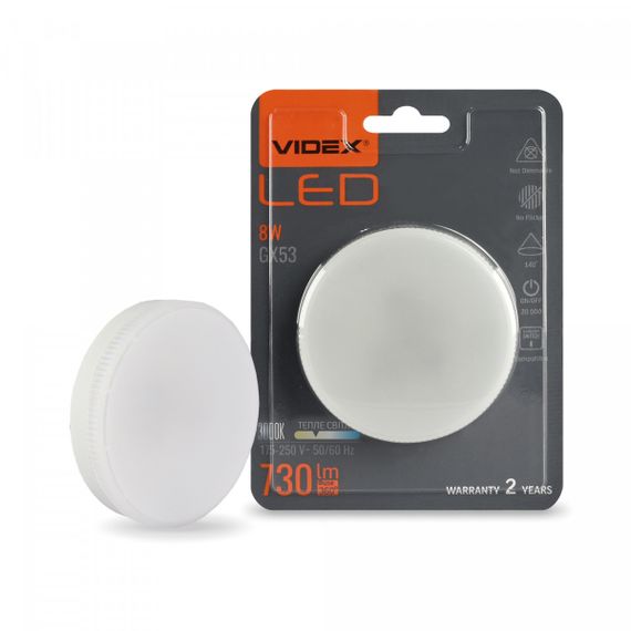 Світлодіодна лампа VIDEX GX53 8W 3000K 220V (VL-GX53-08533) | Зображення 5