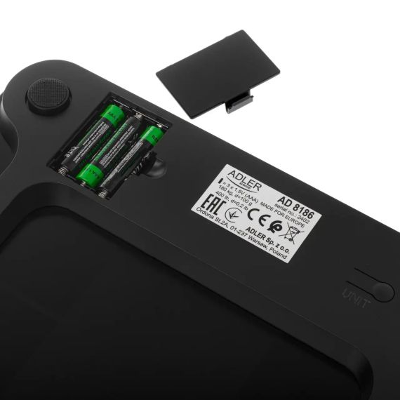 Ваги підлогові Adler AD 8186 Smart, чорні, аналіз складу тіла (UA-01) | Зображення 3