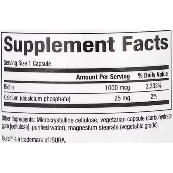 Биотин Natural Factors Biotin 1000 mcg 90 Veg Caps | Зображення 1