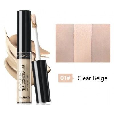 Консилер The Saem Cover Perfection Tip Concealer SPF28/РА++ - 01 Clear Beige (6,5 g) | Зображення 1