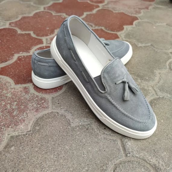 Мокасины на белой подошве серого цвета 42 размер | Зображення 3