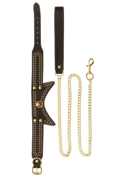Нашийник із заклепками та повідцем Taboom Vogue Studded Collar and Leash, веганська шкіра, чорний Sex Aura | Зображення 7