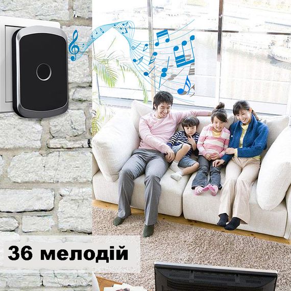 Дверний дзвінок бездротовий з 2-ма кнопками виклику Digital Lion WDB-01-1, до 300 метрів, чорний | Зображення 4