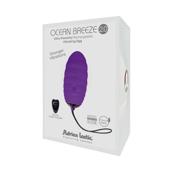 Віброяйце Adrien Lastic Ocean Breeze 2.0 Purple, пульт ДК, дуже потужний мотор, 10 віброрежимів | Зображення 3