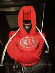 Чехол кофта Худи аксессуар на КПП Car Hoodie киа KIA красный подарок автомобилисту 10070