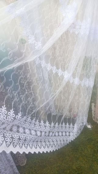 Тюль ромашки, гардини, білий однотонний фатин з вишивкою для спальні, вітальні, дитячої | Зображення 5