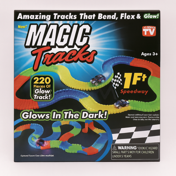 Детский гоночный трек Magic Tracks 220 деталей, светится в темноте, с машинкой с подсветкой | Зображення 4